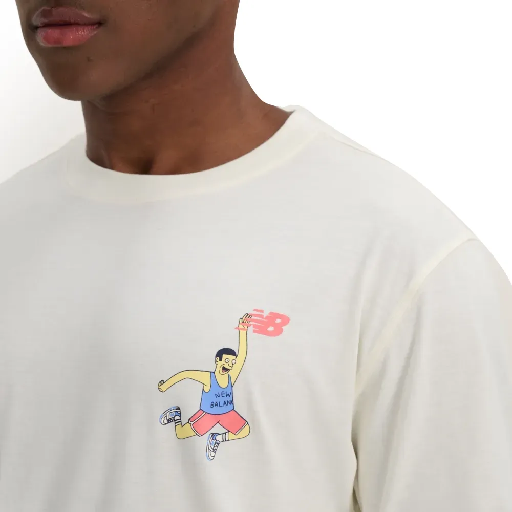 New Balance Camiseta MT51934B-SST M ATHLETICS HOOPS Off White Algodao -4-